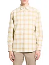 Theory Irving Fade Flannel Long Sleeve Shirt In Neutral