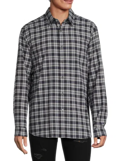 Theory Men's Irving Plaid Shirt In Baltic