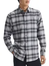 Theory Men's Irving Soft Plaid Sport Shirt In Gray
