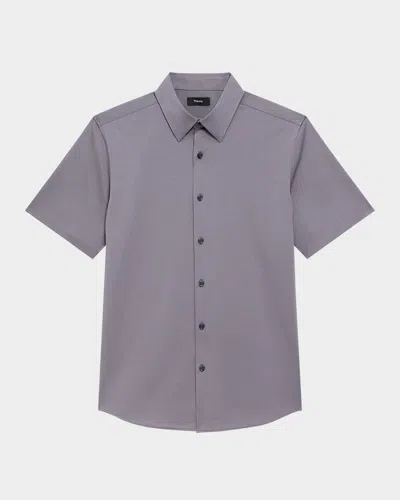 THEORY MEN'S IRVING SHORT SLEEVE SHIRT IN STRUCTURE KNIT