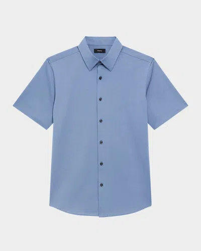 THEORY MEN'S IRVING SHORT SLEEVE SHIRT IN STRUCTURE KNIT