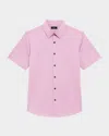 Theory Men's Irving Short Sleeve Shirt In Structure Knit In Pink