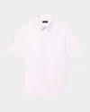 Theory Men's Irving Short Sleeve Shirt In Structure Knit In Dogwood