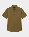 Theory Irving Short-sleeve Shirt In Structure Knit In Green