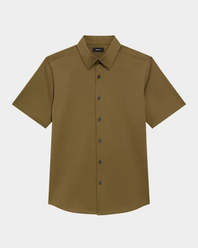 THEORY MEN'S IRVING SHORT SLEEVE SHIRT IN STRUCTURE KNIT