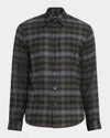 Theory Irving Plaid Cotton Flannel Button-up Shirt In Multi