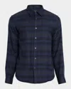 Theory Irving Plaid Cotton Flannel Button-up Shirt In Multi