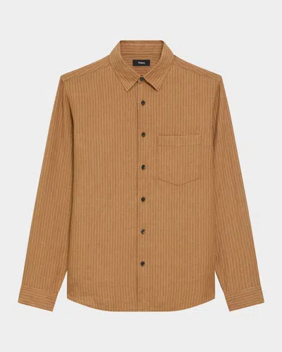 THEORY MEN'S IRVING SUMMER STRIPE POCKET CASUAL BUTTON-DOWN SHIRT