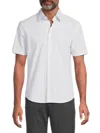 Theory Irving Striped Cotton-jacquard Shirt In White Multi