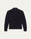 Theory Men's Johnny Collared Merino Sweater In Baltic