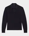Theory Men's Johnny Collared Merino Sweater In Baltic