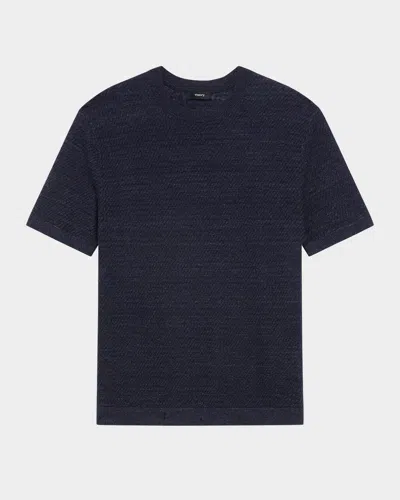 THEORY MEN'S KOLBEN KNIT SHORT-SLEEVE CREWNECK SWEATER