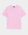 Theory Men's Kolben Knit Short-sleeve Crewneck Sweater In Pink