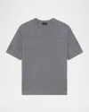 Theory Men's Kolben Knit Short-sleeve Crewneck Sweater In Gray