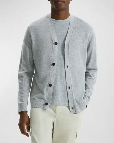 Theory Men's Larus Linen-blend Cardigan In Gray