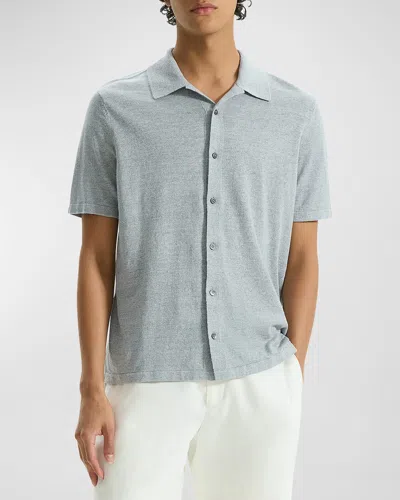 Theory Men's Linen-blend Camp Shirt In Multi