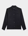 Theory Men's Linen Pocket Casual Button-down Shirt In Black