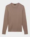 Theory Men's Maden Textured Wool Sweater In Dk Taupe