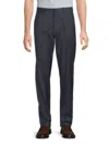 Theory Men's Mayer Checked Virgin Wool Pants In Navy