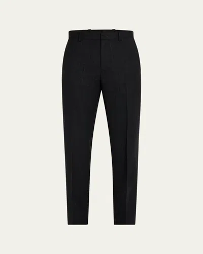 Theory Men's Mayer Herringbone Flannel Pants In Charcoal Multi