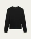Theory Relaxed Fit Black Wool Sweater With Round Neckline In Black