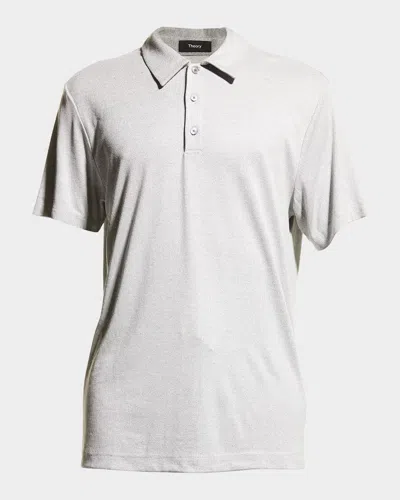 Theory Men's Modal Jersey Polo Shirt In Gray