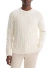 Theory Men's Montana Wool Cable-knit Sweater In Neutral
