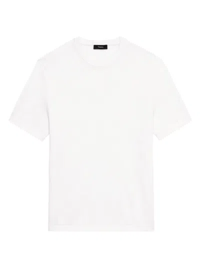 Theory Men's Myhlo Ribbed Short-sleeve T-shirt In Ivory