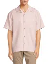 Theory Men's Noll Linen Blend Camp Shirt In Olympic Blue