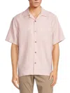 Theory Men's Noll Linen Blend Camp Shirt In Viola