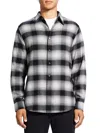 Theory Noll Flannel Shirt In Black Multi