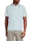 Theory Men's Noran Cotton Button-front Shirt In Sky Blue
