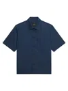 Theory Spread Collar Pocket Overshirt In Blue