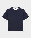 Theory Men's Pima Cotton Double-layer Crewneck T-shirt In Blue