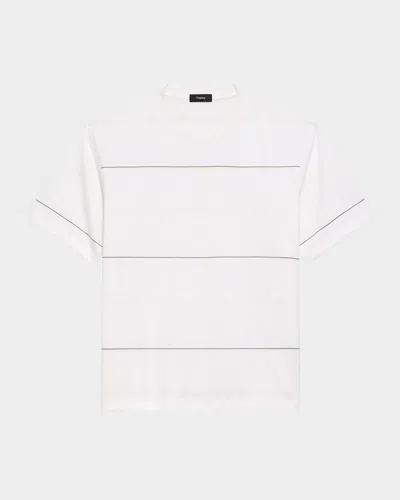 Theory Men's Pima Cotton Wide Stripe Crewneck T-shirt In Multi