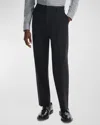 Theory Relaxed Fit Pleated Stretch Wool Dress Pants In Dp Blk