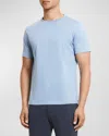 Theory Men's Precise Luxe Cotton Short-sleeve Tee In Powder Blue Melange