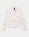 Theory River Twill Trucker Jacker In Buff