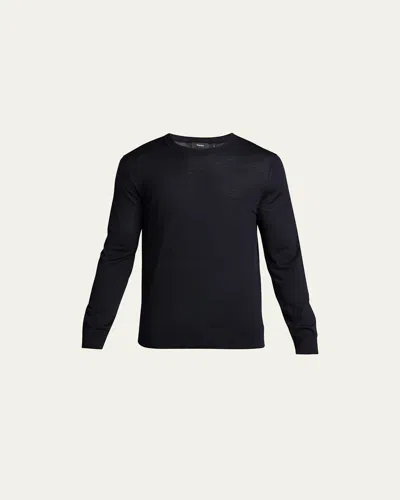 Theory Men's Regal Wool Crewneck Sweater In Navy