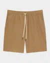 Theory Men's Relaxed Cotton Drawstring Pull-on Shorts In Brown