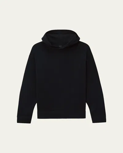 Theory Men's Relaxed Hoodie In Fine Bilen In Black