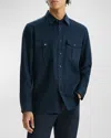 THEORY MEN'S RELAXED LINEN MILITARY SHIRT