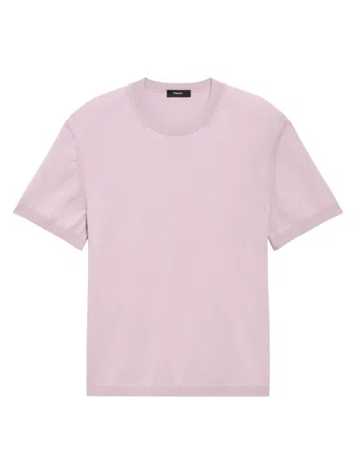 Theory Men's Rib-knit Cotton-blend T-shirt In Pink