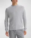 Theory Men's Riland Cable-knit Crewneck Sweater In Silver Heather