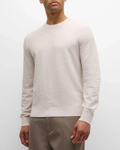 Theory Riland Sweater In Light Bilen In Melange Ivory