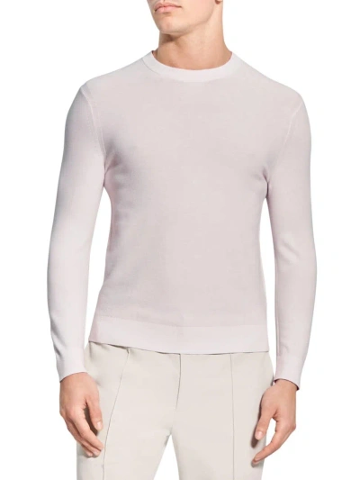 Theory Men's Riland Crewneck Jumper In Melange Ivory