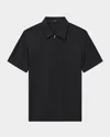 Theory Men's Ryder Quarter-zip Jersey Polo Shirt In Black