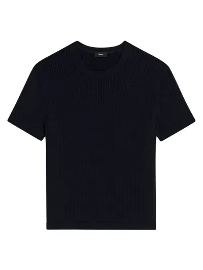 THEORY MEN'S SHORT-SLEEVE CREWNECK SWEATER