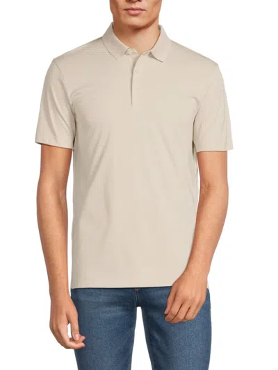 Theory Men's Short Sleeves Polo In Moon