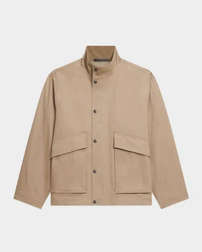 Theory Men's Snap-front Utility Jacket In Nude